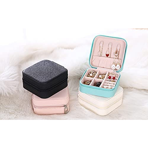 กล่องเก็บเครื่องประดับ สร้อยคอ สร้อยข้อมือ แหวน หนัง PU ขนาดเล็ก แบบพกพา สําหรับเดินทาง