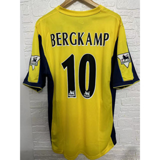 เสื้อกีฬาแขนสั้น ลายทีมชาติฟุตบอล Arsenal BERGKAMP 99-00 ชุดเยือน สไตล์เรโทร คุณภาพสูง