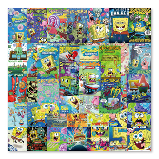 สติกเกอร์โปสเตอร์ ลาย SpongeBob ขนาดเล็ก กันน้ํา สําหรับตกแต่งสมุดโน้ต 45 ชิ้น