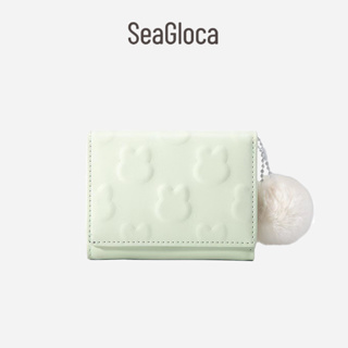 Seagloca ใหม่ กระเป๋าสตางค์ ใบสั้น หนัง PU พิมพ์ลายกระต่าย สําหรับผู้หญิง No 1557