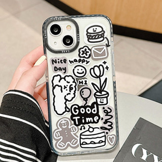 เคสโทรศัพท์มือถือ ซิลิโคนนิ่ม ใส กันกระแทก ลายการ์ตูนสุนัขกราฟฟิตี้ GoodTime สําหรับ Apple Iphone 14plus 14promax 13 12Pro 12 11