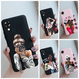 เคสโทรศัพท์มือถือ ซิลิโคนนิ่ม กันกระแทก ลายเด็กผู้หญิง แฟชั่น สําหรับ OPPO A17k CPH2471