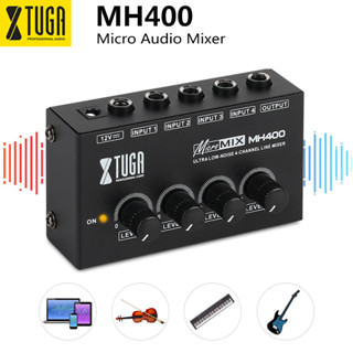 Xtuga MH400 เครื่องผสมเสียงไมโคร เสียงรบกวนต่ํา 4 ช่อง สําหร…