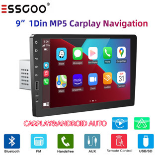 Essgoo เครื่องเล่น MP5 วิทยุ android 1 DIN สเตริโอ หน้าจอสัมผัส 9 นิ้ว รองรับกล้องหลัง สําหรับรถยนต์