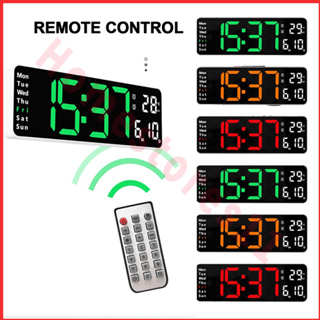 นาฬิกาดิจิทัล อิเล็กทรอนิกส์ ขนาดใหญ่ 13 นิ้ว พร้อมรีโมตคอนโทรล มีไฟแบ็คไลท์ Led สําหรับติดผนัง