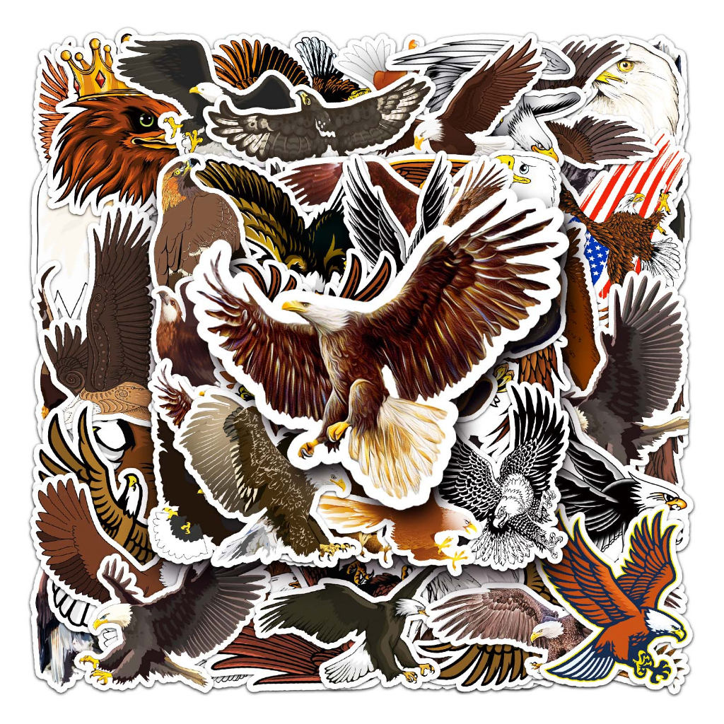 50 ชิ้นตลก Eagle สติกเกอร์กันน้ํา DIY สําหรับโทรศัพท์แล็ปท็อปรถสติกเกอร์ Creative Home Decal