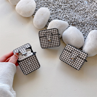 Houndstooth เคสหูฟังบลูทูธไร้สาย แบบหนัง สําหรับ Apple Airpods 3 2 1 Pro2 pro 3 2 1