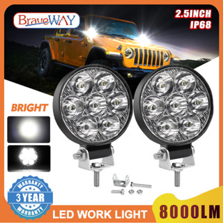 Braveway ไฟตัดหมอกออฟโร้ด LED 48W 12V 4x4 2 นิ้ว สําหรับรถบรรทุก ATV