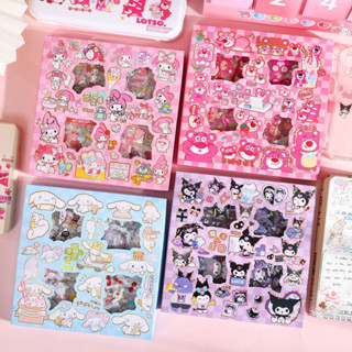 Sanrio สติกเกอร์กระดาษลายการ์ตูนน่ารักกันน้ำได้สติ๊กเกอร์พีวีซีสำหรับเด็กสติกเกอร์สร้างสรรค์ไดอารี่ประเทศเกาหลี(25 แผ่น)