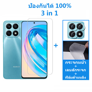 3-in-1 Honor X8a ฟิล์มกระจกนิรภัย HD ป้องกันหน้าจอ Honor X7a X8a X9 X8 X7 X6 X5 9X 9X 70 50 Lite Play 7T 5G 9H ฟิล์มป้องกัน