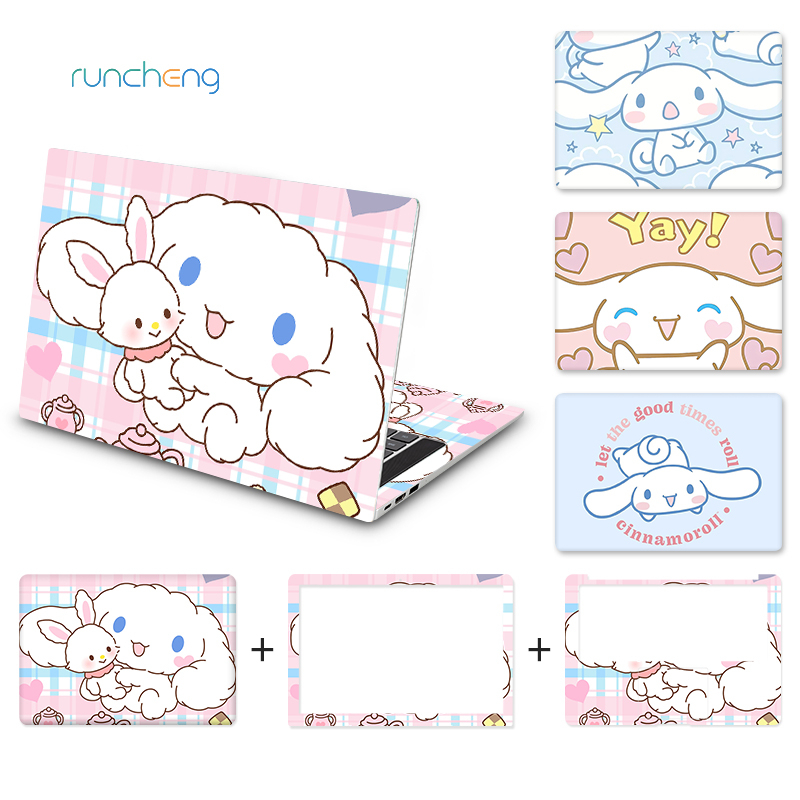 [3ชิ้น] สากล ทําเอง อบเชยสุนัขสดน่ารักออกแบบแล็ปท็อปคอมพิวเตอร์ผิวกันน้ํากันฝุ่นกันน้ํามันวัสดุพีวีซีสติกเกอร์แล็ปท็อป 12/13/14/15/17