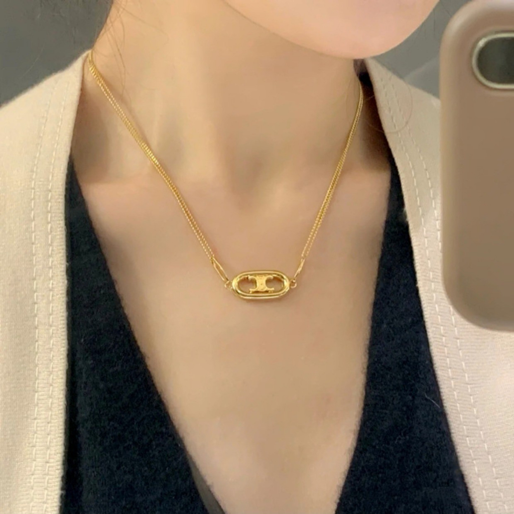 สร้อยคอโลหะ จี้ตัวอักษร สีทอง สไตล์เกาหลี ของขวัญแฟชั่น สําหรับผู้หญิง - รูปที่ 3