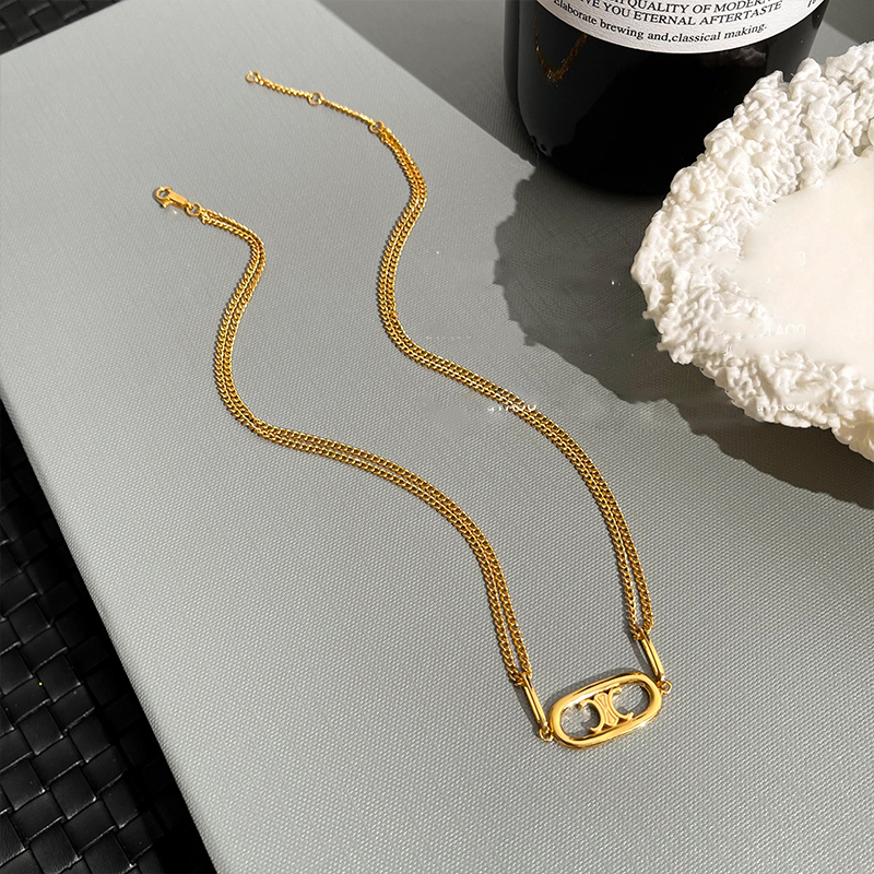 สร้อยคอโลหะ จี้ตัวอักษร สีทอง สไตล์เกาหลี ของขวัญแฟชั่น สําหรับผู้หญิง - รูปที่ 2