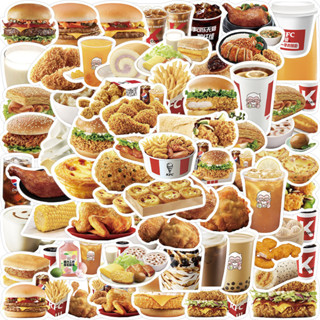 สติกเกอร์ ลาย KFC Fried Chicken Hamburg สําหรับติดตกแต่งแล็ปท็อป โทรศัพท์มือถือ โน๊ตบุ๊ค 64 ชิ้น