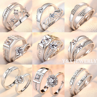 【Y&X】แหวนเงินแท้ 925 ประดับเพทาย ปรับได้ ของขวัญวันวาเลนไทน์…