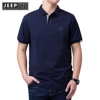 Jeep SPIRIT 1941 ESTD เสื้อยืดโปโล แขนสั้น ลําลอง ขนาดใหญ่ สําหรับผู้ชาย