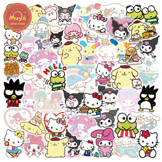 SANRIO Muya สติกเกอร์ไวนิล ลายการ์ตูน Hello Kitty Melody Kuromi Cinnamoroll กันน้ํา สําหรับติดตกแต่งแล็ปท็อป 100 ชิ้น