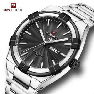 Naviforce 2023 นาฬิกาข้อมือควอตซ์แฟชั่น สายแสตนเลส เรืองแสง กันน้ํา หรูหรา สําหรับผู้ชาย 9218