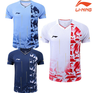 ชุดเครื่องแบบแบดมินตัน Li Ning แขนสั้น แบบแห้งเร็ว สําหรับผู้ชาย และผู้หญิง