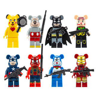 บล็อกตัวต่อ รูปหมี Gloomy Bearbrick ขนาดเล็ก ของเล่นสําหรับเด็ก 8 ชิ้น ต่อชุด S090