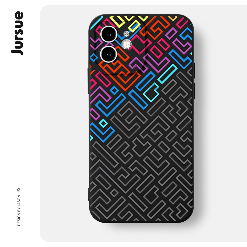 JURSUE เคสไอโฟน เคสซิลิโคนนุ่มกันกระแทกน่ารักตลก เคสโทรศัพท์ สีดำ Compatible for iPhone 16 15 14 13 12 11 Pro Max SE 2020 X XR XS 8 7 Plus พลัส XYH1640