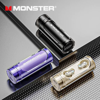 Monster XKT13 หูฟังบลูทูธ HIFI Surround สวมใส่สบายเปลือกโปร่งใสขนาดเล็กแบบพกพาบลูทูธ 5.3
