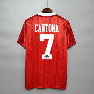 เสื้อกีฬาแขนสั้น ลายทีมชาติฟุตบอล Man-U CANTONA KEANE BECKHAM 92-94 ชุดเหย้า คุณภาพสูง สไตล์เรโทร สําหรับผู้ชาย