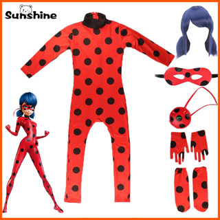 Ladybug Cosplay ชุดจั๊มสูทคอสเพลย์ รูปเต่าทอง เหมาะกับเทพนิยายฮาโลวีน สําหรับผู้ใหญ่ และเด็ก