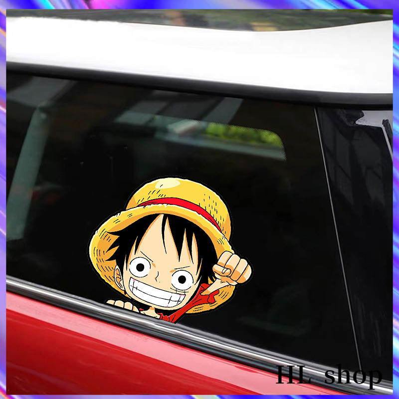 Hl สติกเกอร์การ์ตูนน่ารัก สติกเกอร์ตกแต่งบุคลิกภาพ อะนิเมะ สติกเกอร์ตกแต่งรถ รถจักร สติกเกอร์หมวกกันน็อค ตัวถังกระจก สติกเกอร์รอยขีดข่วน