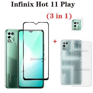 3-in-1 ฟิล์มกระจกนิรภัยกันรอยหน้าจอ สําหรับ infinix Hot 11 Play 30i infinix Hot 11S NFC 10i 9H