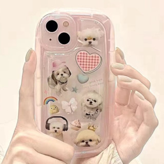 เคสป้องกันโทรศัพท์มือถือ ลายลูกสุนัขน่ารัก กันกระแทก เคสไอโฟน สําหรับ Apple Iphone 8Plus XsMax XR 11 12 Pro 13 ProMax น่ารัก สวย ความงาม เคส ไอ โฟน  เคส โทรศัพท์ กรณี  เคส ใส เคสนิ่ม