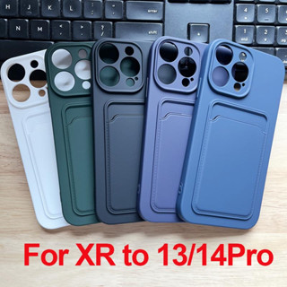 เคสโทรศัพท์มือถือ ซิลิโคน พร้อมช่องใส่บัตร สําหรับ XR like 13Pro XR to 13 Pro XR to 14 Pro XR 13 Pro