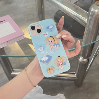 ใหม่ เคสโทรศัพท์มือถือ PC แข็ง ลายการ์ตูนเจ้าหญิงอลิซน่ารัก สีฟ้า สําหรับ iPhone 14 Pro max case 13 Pro max 12 Pro max 14 Pro 13 Pro 12 Pro 11 12 13 14 case