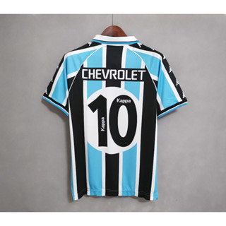 เสื้อกีฬาแขนสั้น ลายทีมชาติฟุตบอล Gremio RONALDINHO 00-01 ชุดเหย้า คุณภาพสูง สไตล์เรโทร