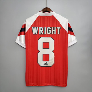 เสื้อกีฬาแขนสั้น ลายทีมชาติฟุตบอล Arsenal WRIGHT 92-93 ชุดเหย้า คุณภาพสูง สไตล์เรโทร