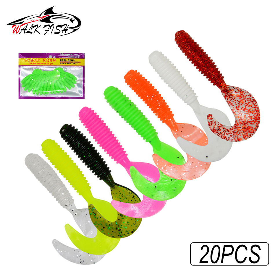 Walk FISH เหยื่อตกปลาซิลิโคน รูปหนอนไบโอนิค หางยาว 50 60 70 มม. 1.2 1.5 2G สําหรับปลาคาร์พ เบส เพสก้า