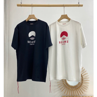 Beams JAPAN Dingban Mountain Fuji เสื้อยืดแขนสั้น ผ้าฝ้าย พิมพ์ลายภูเขาไฟฟูจิ สําหรับคู่รัก