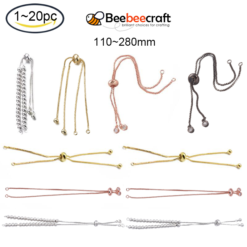 Beebeecraft ชั้นวางสร้อยข้อมือ ทองเหลือง ชุบทอง 18K ประดับพลอยเทียม ไร้แคดเมียม ไร้ตะกั่ว 1-20 ชิ้น