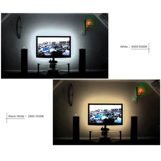 5V USB LED Strip Light 2835 60LEDs/m, Warm White/White Backlight สําหรับทีวี, Holiday Party & Home Decor Lighting