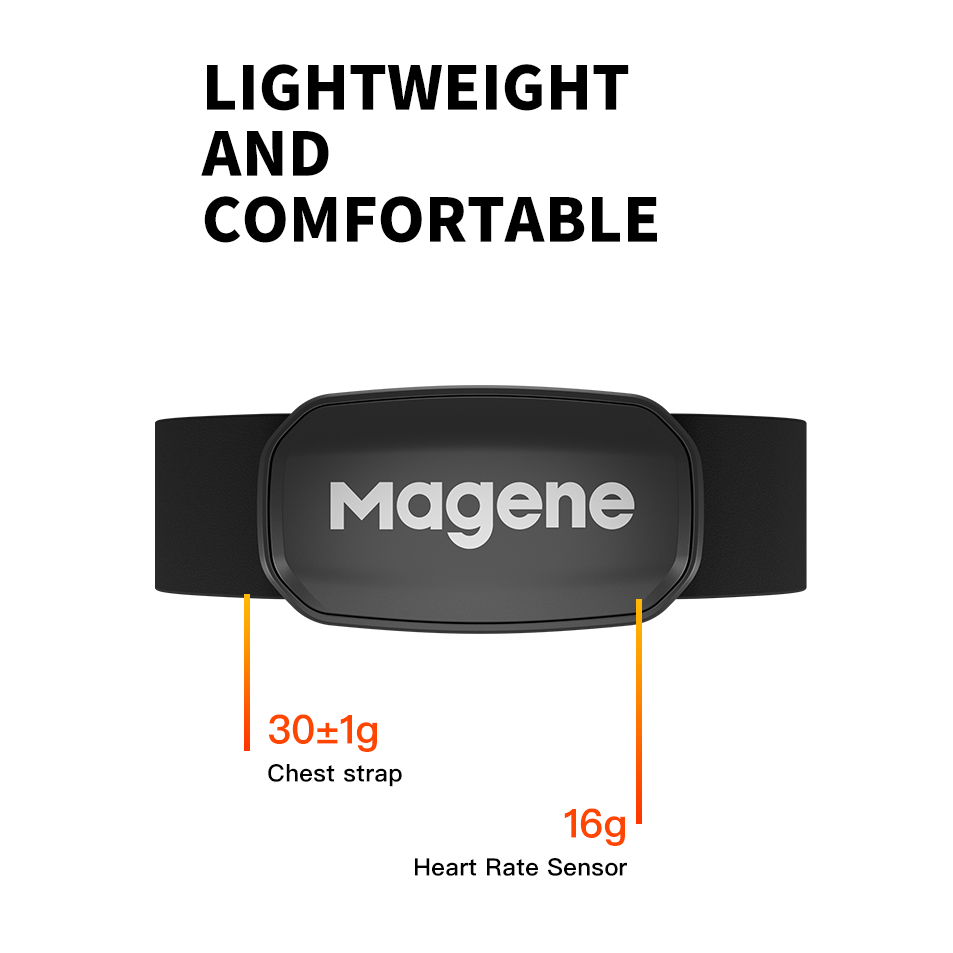 Magene H303 เซ็นเซอร์วัดอัตราการเต้นของหัวใจ Bluetooth ANT HR Monitor พร้อมสายรัดหน้าอก Dual Mode Sports Band Belt - รูปที่ 5