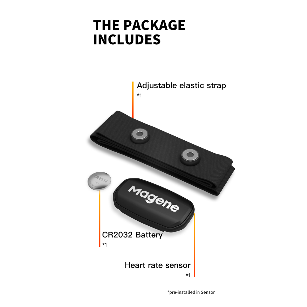 Magene H303 เซ็นเซอร์วัดอัตราการเต้นของหัวใจ Bluetooth ANT HR Monitor พร้อมสายรัดหน้าอก Dual Mode Sports Band Belt - รูปที่ 6