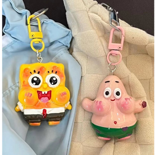 Resin Plastic Key Chain Cute Cartoon Keychain Pendant Sponge Baby Square Pants Cute Patrick As A Gift for Girlfriend/backpack/girlfriend