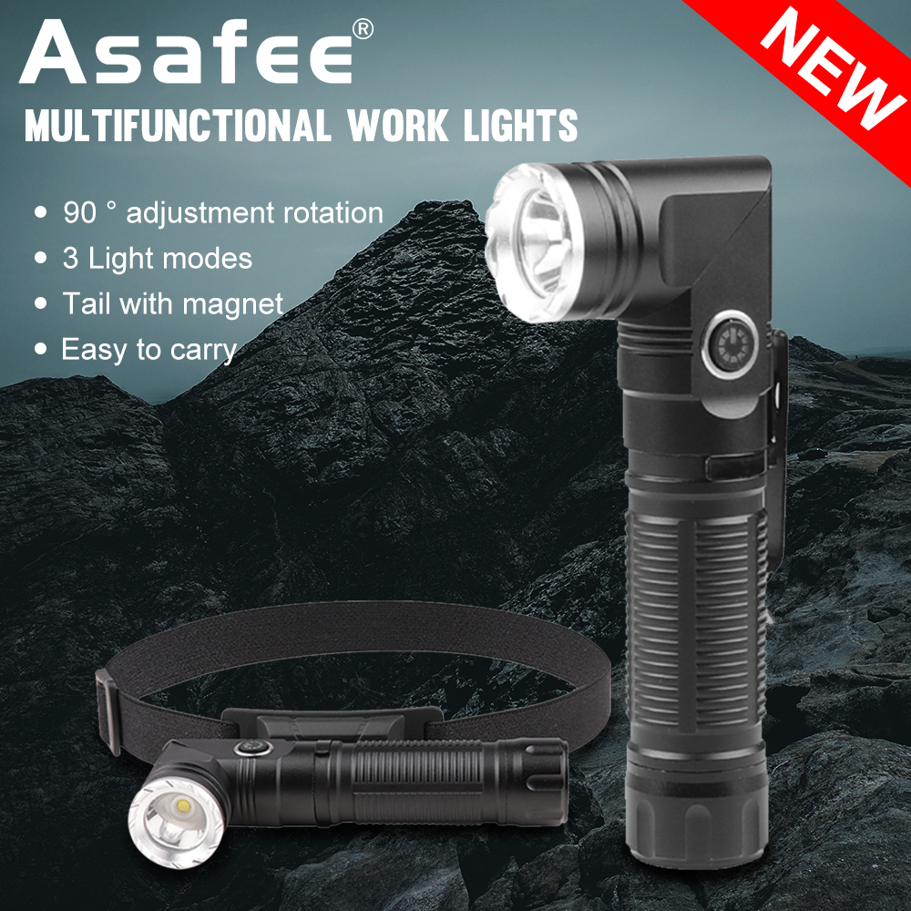 Asafee 500LM W373 XPG LED กลางแจ้ง Super Bright ทํางาน Camping ไฟหน้ารถซ่อมแบบพกพาโดยใช้ 18650 แบตเตอรี่โฟกัสคงที่ 3 ช่วงกดสวิทช์ IPX4 กันน้ํา