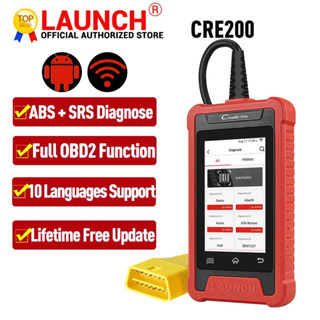 LAUNCH X431 Creader ยอด CRE200 OBD2 สแกนเนอร์ ABS SRS เครื่องมือวิเคราะห์สแกน VIN อัตโนมัติ 10 ภาษาสนับสนุน Wifi หนึ่งปุ่มตลอดชีวิตการปรับปรุงฟรี