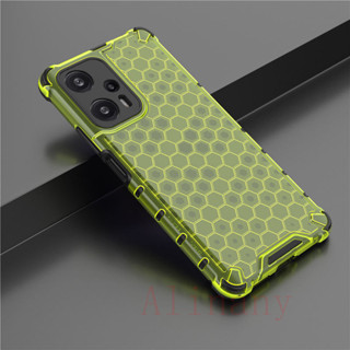 เคส Xiaomi POCO F5 5G ฮาร์ดเคสกันกระแทกเคสโทรศัพท์ Honeycomb Clear Shockproof Silicone Back Cover Xiaomi POCOF5 5G Case