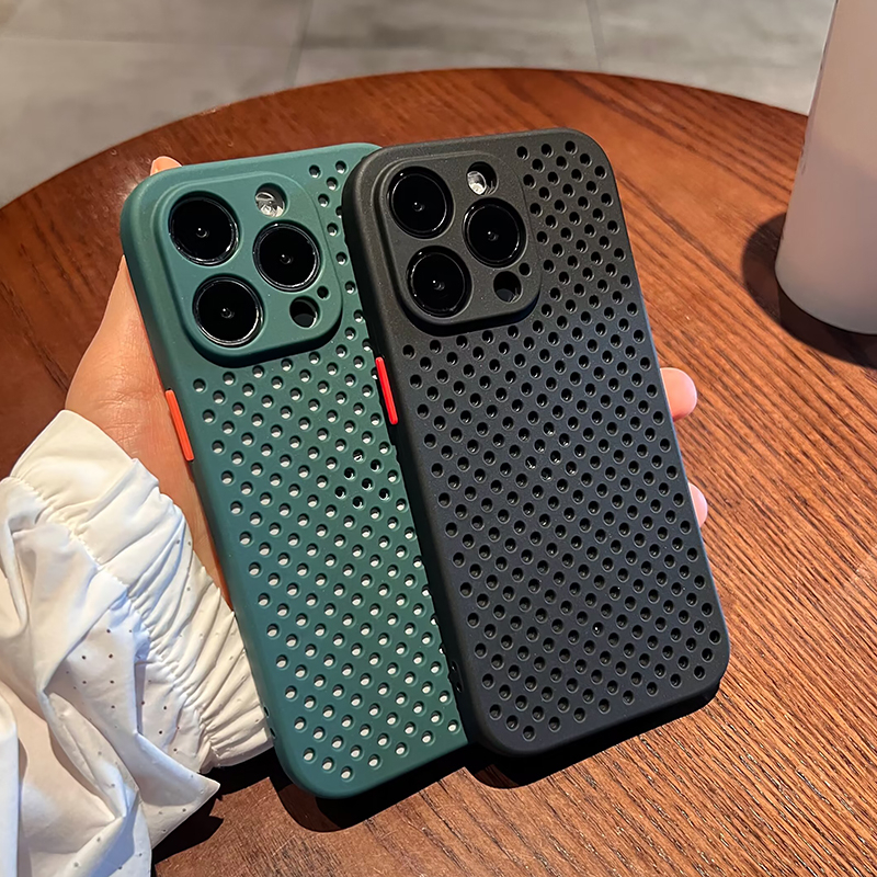 Cooling Breathable ความร้อน Dissipate ซิลิโคนนุ่มกันกระแทกเคสโทรศัพท์สําหรับ iPhone 17 16 15 14 13 12 11 Pro Max XS XR X 8 7 6 6S Plus + SE 2020 Simple Anti-fall ฝาครอบโทรศัพท์ปลอก