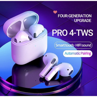 ใหม่ PRO4 หูฟังสเตอริโอไร้สาย Tws 5.0 พร้อมกล่องชาร์จ สําหรับโทรศัพท์มือถือ