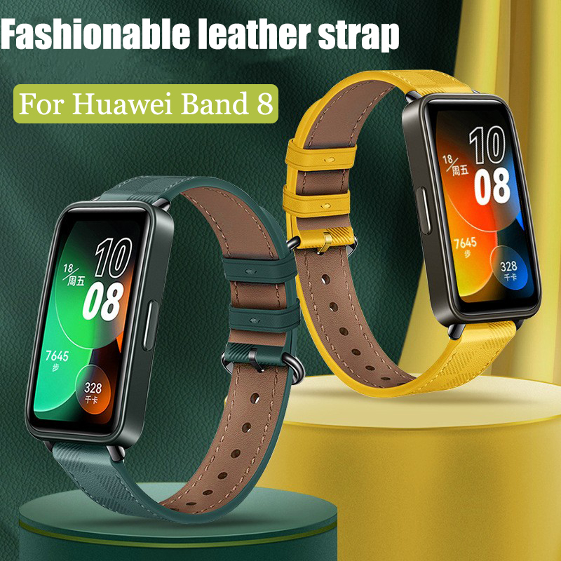 สายนาฬิกาข้อมือหนังแท้ แบบเปลี่ยน สําหรับ Huawei Band 9 8 7 6 Huawei Watch Fit Honor Band 6