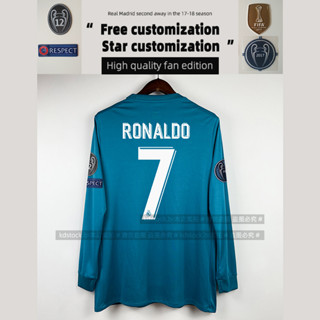 เสื้อกีฬาแขนสั้น ลายทีมชาติฟุตบอล Royal Madrid Jersey Cristiano Ronaldo สไตล์ยุโรป เรโทร 17-18