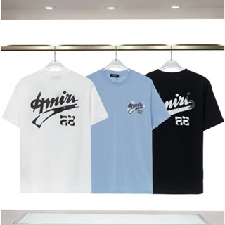 4700 amiri เสื้อยืดแขนสั้น พิมพ์ลายตัวอักษร กระต่ายแตก แฟชั่นสําหรับผู้ชาย และผู้หญิง